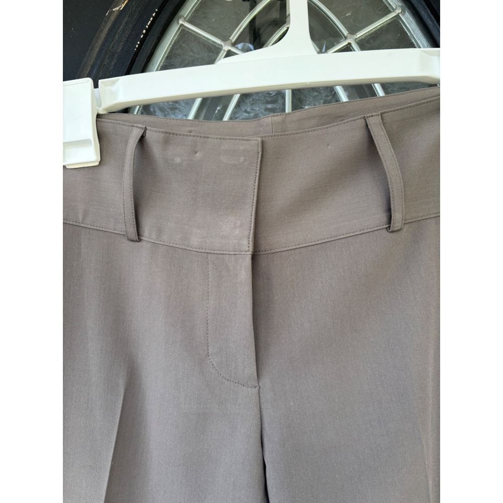 Isda & Co Taupe Brown Tailored Trousers Size 6 French Fabric Wide Waistband - Picture 2 of 8